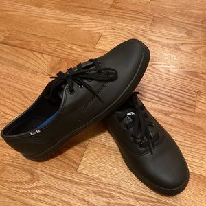 Keds black leather sneakers